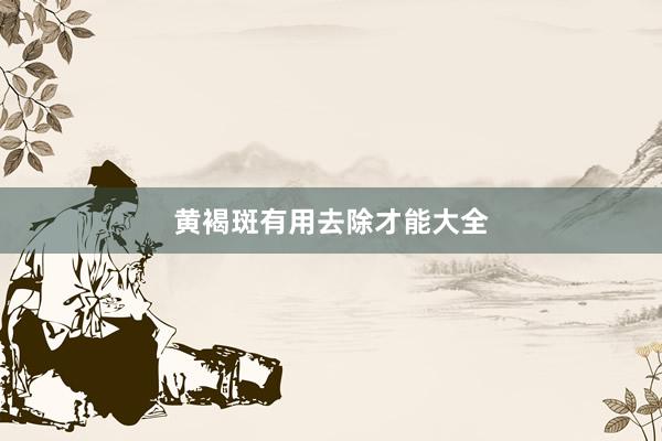 黄褐斑有用去除才能大全