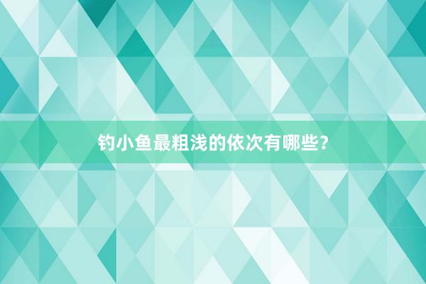 钓小鱼最粗浅的依次有哪些？