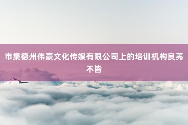市集德州伟豪文化传媒有限公司上的培训机构良莠不皆