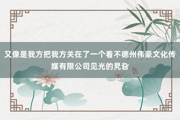 又像是我方把我方关在了一个看不德州伟豪文化传媒有限公司见光的旯旮